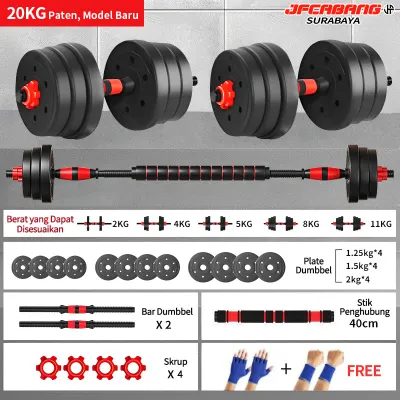 Dumbel Set Max 20kg/Dumbel barbel crome 20kg/20KG Dumbel BESI JF CABANG SURPABAYA