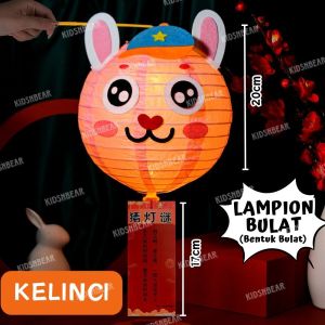 Mainan Diy - Diy Craft - Lampion Anak Pegang - DIY LAMPION LAMPU LED Kertas Gantung Mainan Edukasi Anak Festival - 231-Diy Lentera Lampion Bulat