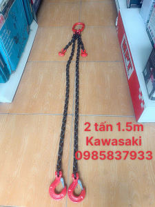 Dây xích cẩu 2 sợi 3 tấn 1.5m móc thu ngắn xích Kawasaki tại Máy NTT bảo hành dài hạn