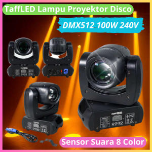PENGIRIMAN CEPAT COD TERLARIS TaffLED Lampu Proyektor Disco Sensor Suara 8 Color DMX512 100W 240V / LAMPU panggung sorot sensor musik orgen konser laser warna warni lighting ikuti musik canggih murah / bagus alat lampu proyektor viral infokus langit