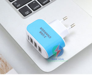 Cốc Sạc 3 Cổng USB Có Đèn LED Nhiều Màu