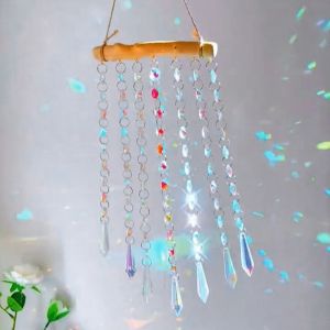 Brass Crystal Rainbow Crystal Hanging Pendants Suncatcher Moon Catcher Stained Glass Wind Chimes Home Garden Decor Kristalle2026