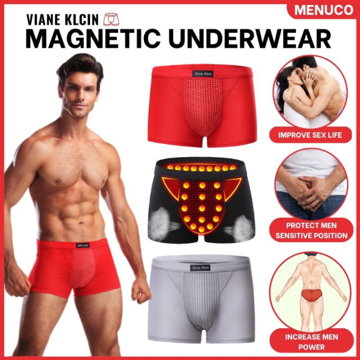 New Men's health care magnetic therapy underwear 63 magnet reinforced boxer  briefs (M-5XL)