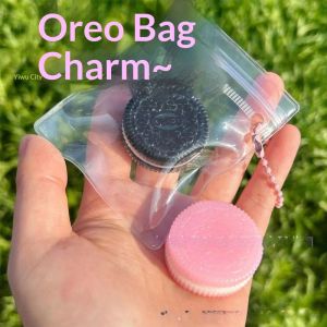 JJT Cute Oreo-Shaped Squishy Keychain Toy for Stress Relief and Fun Play