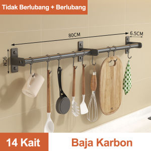 Tongkat Gantung Digantung Dinding Multifunksional Rak Gantung Alat Dapur Rak Pisau Sekop Sendok Rak Penyimpanan Pot/rak piring lemari dapur