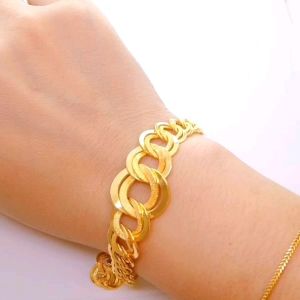 Rantai Tangan Coco King Perut Ular Kosong Emas 916 Yon Hing