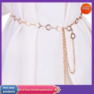 Graceful Fashion Metal Hollow Flower Waist Chain For Women Dress Shirt Suit Decoration Belts Body Chain