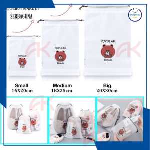 HKS-TRAVEL POUCH ORGANIZER BAG / TAS SERUT MAKE UP KOSMETIK MOTIF ANTI AIR SERBAGUNA