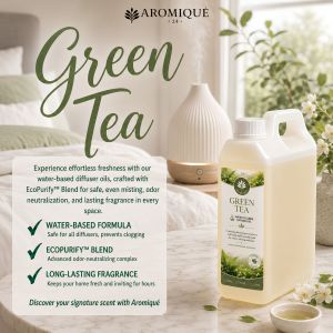 GREEN TEA Water-Based Essential Oil | Premium Humidifier & Air Freshener Scent | Diffuser Long-Lasting Aromique