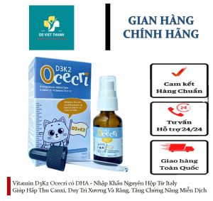 Vitamin D3K2 Ocecri có DHA - Nhập Khẩu Italy Giúp Trẻ Hấp Thu Canxi Hỗ Trợ Duy Trì Xương Và Răng Tăng Chức Năng Miễn Dịch