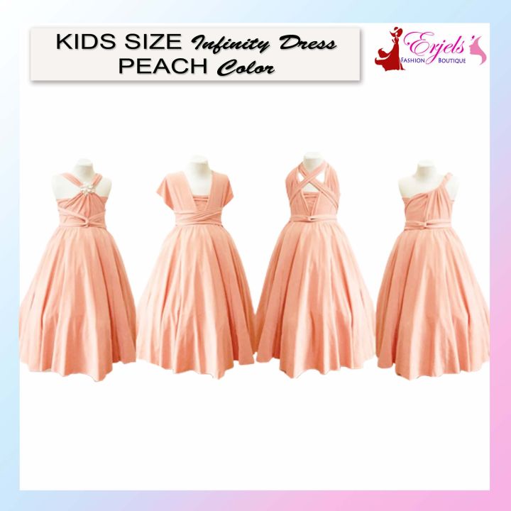 KIDS SIZE PEACH Infinity Dress for Kids With Size 1 12 years old Cotton Spandex Lazada PH