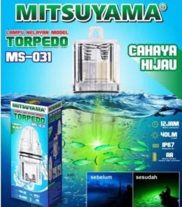 Lampu Nelayan Torpedo MS-031 Lampu Nelayan Umpan Pancing Bawah Air Dengan Led Hijau