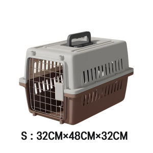 สัตว์เลี้ยงพรีเมี่ยมแบบพกพากรงเดินทางขนาดใหญ่ กล่องสัตว์เลี้ยง กรงแบบพกพาพร้อมที่จับ กล่องขนส่งสัตว์เลี้ยง 2 ขนาด