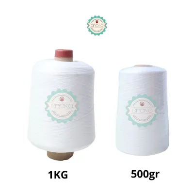 ANEKA - Benang Obras Polyester Putih dan Hitam 1KG & 500gr
