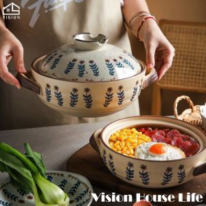 Vision Stew Clay Casserole Soup Pot Japanese High Temperature Soup Casserole Household Gas Casserole Health Care Casserole Claypot