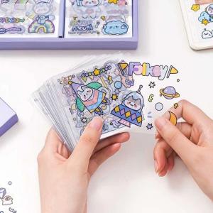Stiker Momo Washi Tape 4 Roll Plus 10 Lembar / Stiker 2D 100 Lembar Kartun Waterproof Mainan Anak Sticker