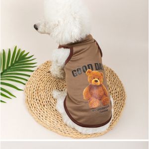 Cartoon Bear Dog Clothes Cat Costumes Pet Clothing Summer Pet Vest Puppy Clothing for Male and Female