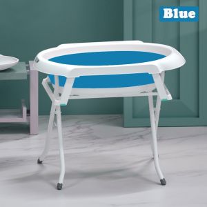 Playpark Foldable Baby Bathtub with Stand Newborn Portable Baby Bath Tub with Drain Pipe Adjustable