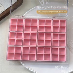 SIXIS 48 ô lưới Hộp đựng phụ kiện làm móng Kích thước lớn Trong suốt Hộp đựng dụng cụ trang trí móng tay Bốn ô lưới Hộp trưng bày bông tai trang sức Dụng cụ làm móng