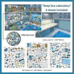 DOOUR My Home Theme Landscape Stickers PET Die-cut Cottage 3D Stacking Stickers Infeel.Me Laboratory Cabin Scene Stickers Art Crafts