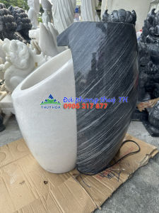 Thác nước phong thủy đài phun nước đá cẩm thạch để sân vườn hồ cá - Cao 60cm