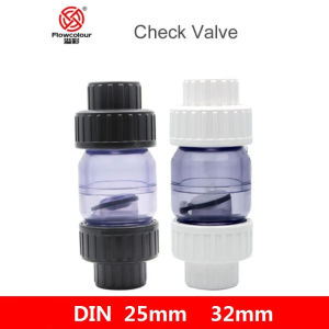 2024Flowcolour UPVC 25มม.-32มม. สีเทา Swing Check Valve Non-Return Flap วาล์ว One Way วาล์วถังปลา Connector อุปกรณ์ท่อ