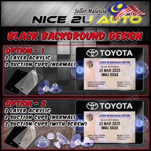 Toyota Series Roadtax Holder Car Road Tax 2024 2 Layer Acrylic Suction Cups Carbon Screw Suction