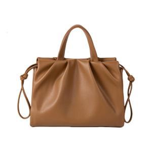 Women Bag PU Leather Crossbody Bag Large Capacity Shoulder Bag Top Handle Handbag Pleated Messenger Bag for Daily