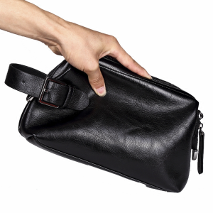 ETONWEG Korean Fashion Business Clutch Bag - Men Waterproof Soft PU Leather Hand Bag Handbag Phone Pouch Bags