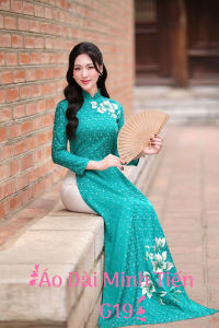 Áo Dài Chất Liệu Gấm Thái Tuấn Cao Cấp Hàng Thêu + May Thủ Công Tỉ Mỉ - Mã G19