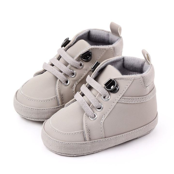 New Casual Solid Baby Shoes PU Leather First Walkers Baby Boys
