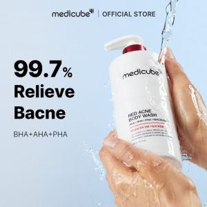 Medicube Red Acne Body Wash 400g - Acne-Fighting Body Cleanser with AHA BHA PHA & Niacinamide Exfoliates & Clears Body Acne