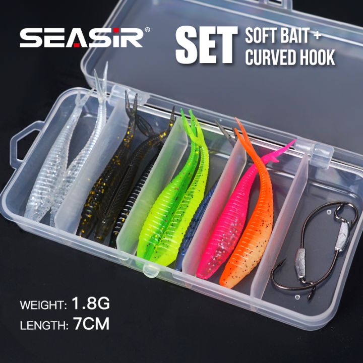 thumbnail image 2 of MapleMart 10PCS Dice Shaped Soft Fishing Lure Kit 2025 Handmade DIY Portable PVC Fishing Lure Slow Sinking Flexible Bass Lures Whisker Design Bright 2 of 13