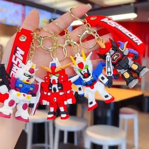 Robot Gundam Keychain Armor Style Male Student Backpack Decoration Creative Gift Silicone Material Cartoon Series