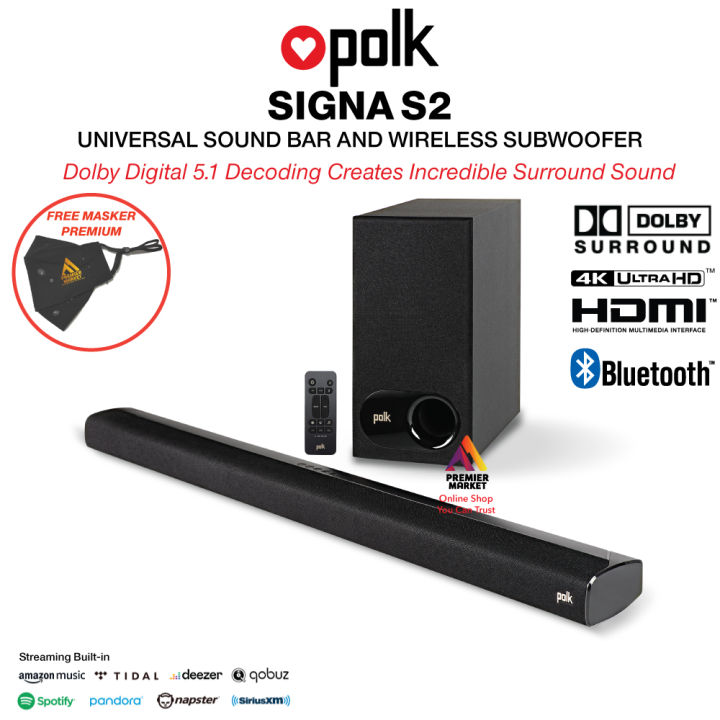 Audio Soundbar Soundbar Polk Signa S2 AUDIO SIPOLK GNA S3 Soundbar