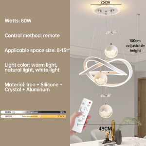 GOGEOUS creative wave ring chandelier modern design LED pendant light hanging light Tri-color Dimming Minimalist Nordic chandelier light drop lights for living room dining room bedroom decorative fixture