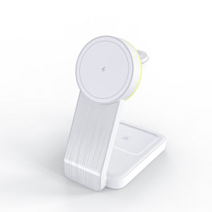 Magnetic 3-in-1 Foldable Wireless Charger Stand 15W Qi Wireless Fast Charger Wireless Charger for iPhone 15/14/13/Airpod Earbuds