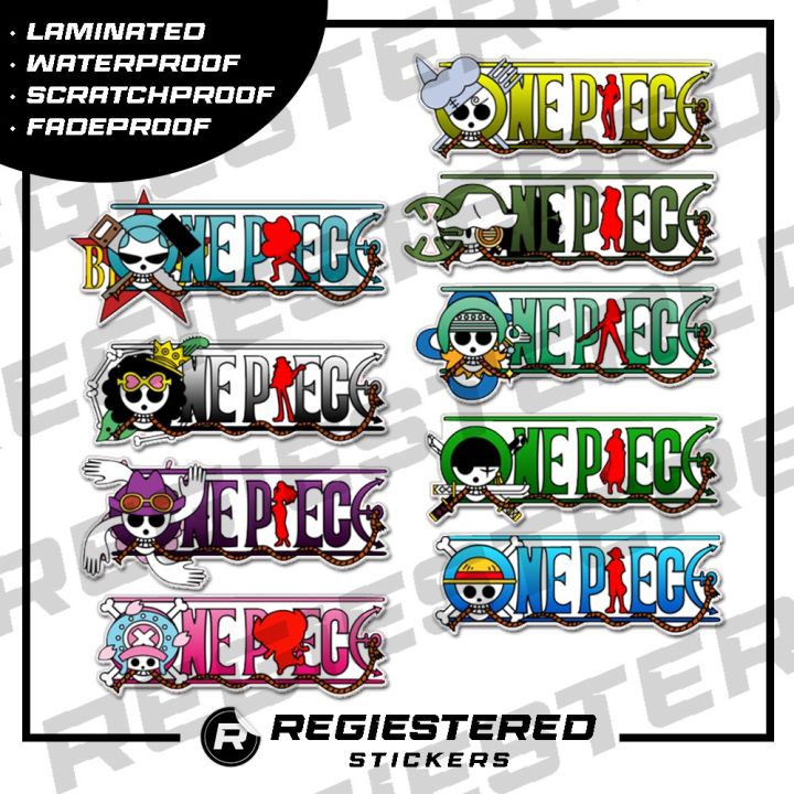 One Piece Logos Sticker Waterproof Laminated Outdoor Indoor Helmet ...