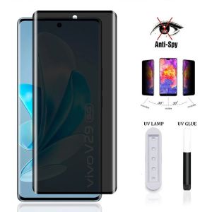 TEMPERED GLASS UV ANTI SPY VIVO V27 5G / V27 PRO / V29 5G / V29 PRO / V30E / V30 / V30 PRO / V40 / V40 PRO TEMPERED GLASS ANTI SPY PRIVACY UV NANO LIQUID FULL COVER ANTI GORES KACA FULL LEM ANTI INTIP FULL LAYAR