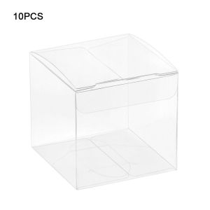 METALIX 10pcs General Party Gift Wedding Chocolate Bag Clear Plastic Boxes Transparent Packaging Box Candy Box