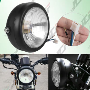 ชุดตัวยึดไฟหน้าฮาโลเจน 35w โลหะ สไตล์เรโทร สําหรับรถจักรยานยนต์ CG125 GN125 Harley Cafe Racer Honda