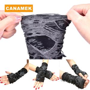 【CANAMEK】 A Pair Gothic Arm Warmer Fingerless Beggar Punk Halloween Gloves Hole Cosplay