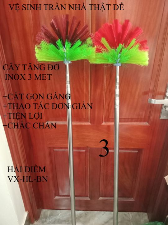 (chổi 5m)Chổi quét mạng nhện cây tăng đơ inox vệ sinh trần nhà đồ lau bụi trên cao, làm cán vợt cá sào treo chim, cọc mắc màn,móc cành cây,phơi quần áo