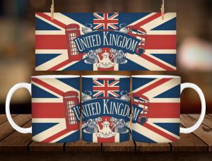 United Kingdom Souvenir Mug 11oz with Gift Box – Vintage Design Ceramic Coffee Mug | Pasalubong Gift