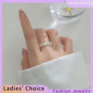 [COD] liuchuanbing Jewellery Vintage Daisy Flower Rings For Women Cute Flower Ring Adjustable Open Finger Ring Wedding Engagement Rings Trends Female Jewelry