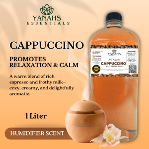 1L Cappuccino Water Based Scent Essential Oil Fragrance for Humidifier Air Freshener & Linen Spray