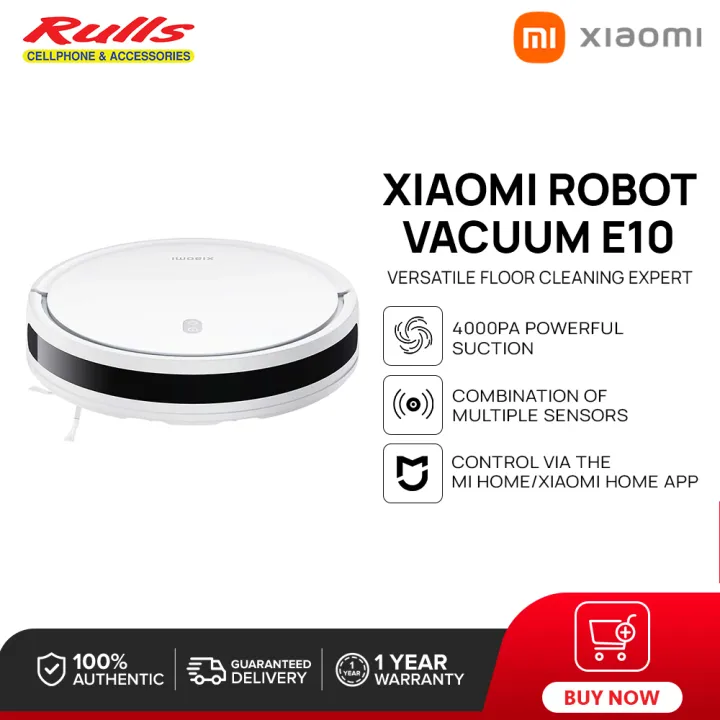 Xiaomi Robot Vacuum E10 4,000 Pa Powerful Suction Combination of  Multiple Sensors Voice Notifications Smart Water Tank App Control  Lazada