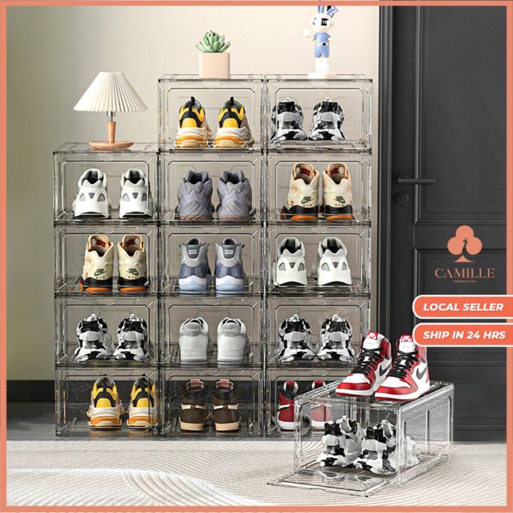Transparent Shoe Rack Stackable Shoe Storage Box Shoe