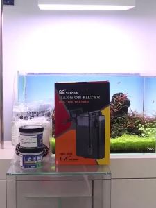 SunSun Hang On Filter Skimmer Up to 100 Liter Aquarium 6W Multi-stage Filter Adjustable Flow Oil Film Remove 500LH 20-80cm TANK