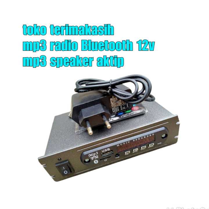 TTBDG mp3 player bluetooth USB FM mini box rakitan + adaptor 12 volt